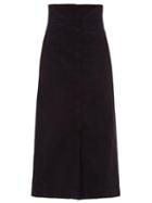 Matchesfashion.com Lemaire - High Rise Garment Dyed Denim Skirt - Womens - Black