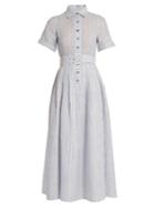 Gül Hürgel Short-sleeved Striped Cotton And Linen-blend Dress