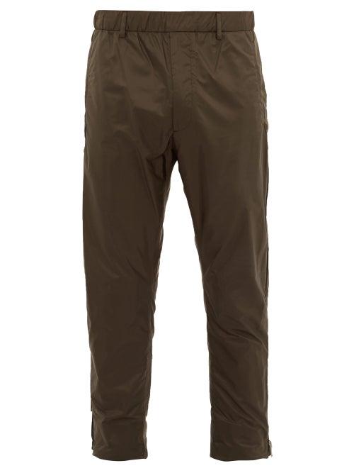 Matchesfashion.com Prada - Side Zipped Nylon Track Pants - Mens - Green