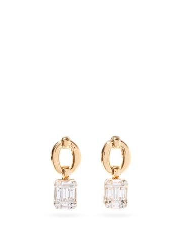 Matchesfashion.com Nadine Aysoy - Catena Illusion Diamond & 18kt Gold Earrings - Womens - Yellow Gold
