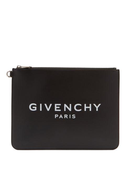 Matchesfashion.com Givenchy - Logo-print Leather Pouch - Mens - Black