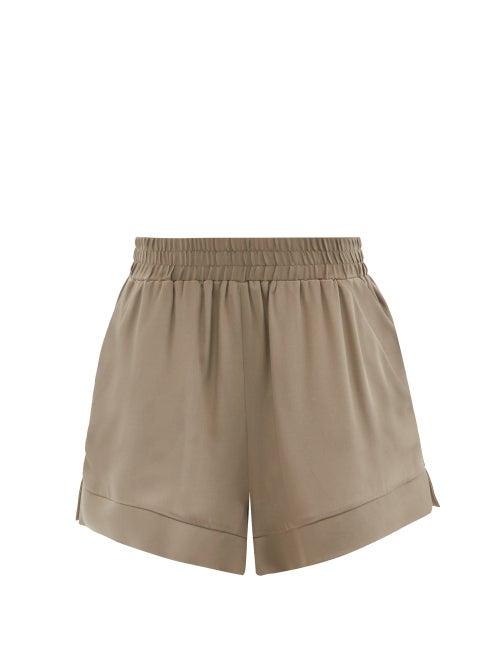 Matchesfashion.com Raey - Elasticated-waist Silk Shorts - Womens - Light Brown