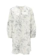 Matchesfashion.com By Walid - Abigail Parrot-print Cotton Tunic Dress - Womens - Grey White