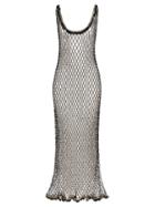 Matchesfashion.com My Beachy Side - Orpul Beaded Crochet Maxi Dress - Womens - Black