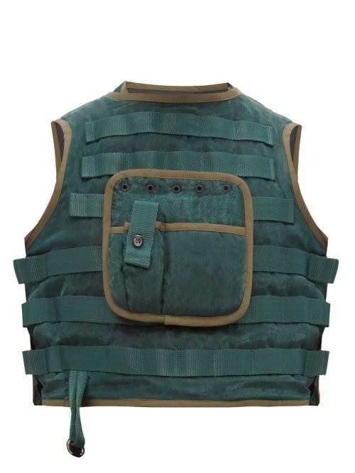 Matchesfashion.com Boramy Viguier - Atlas Lam Organza Utility Vest - Mens - Green