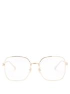 Matchesfashion.com Gucci - Horsebit Square Metal Glasses - Womens - Gold
