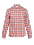 Matchesfashion.com Frame - Checked Frayed Hem Flannel Shirt - Mens - Pink