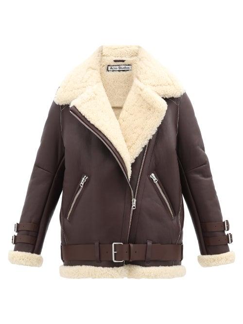 Acne Studios - Velocite Shearling Jacket - Womens - Burgundy