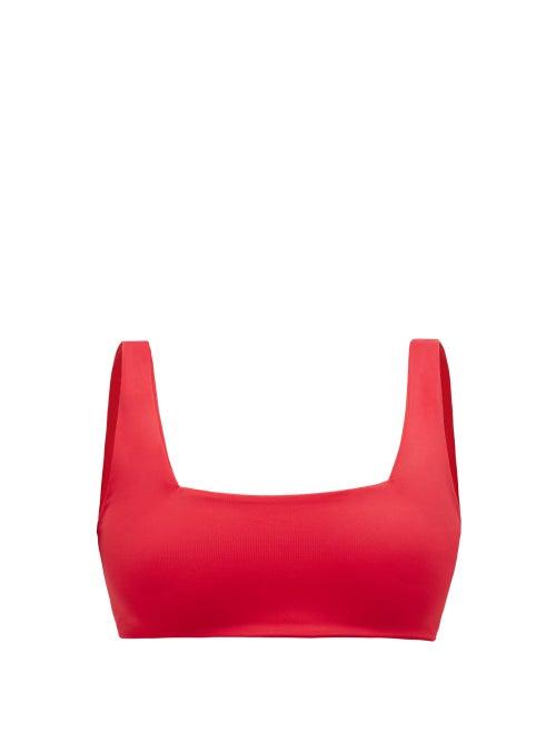 Matchesfashion.com Dos Gardenias - Stein Square-neck Bikini Top - Womens - Red