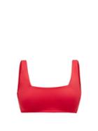 Matchesfashion.com Dos Gardenias - Stein Square-neck Bikini Top - Womens - Red