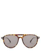 Matchesfashion.com Tom Ford Eyewear - Carlo Aviator Acetate Sunglasses - Mens - Brown