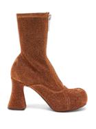 Stella Mccartney - Groove Metallic Zipped Platform Ankle Boots - Womens - Brown