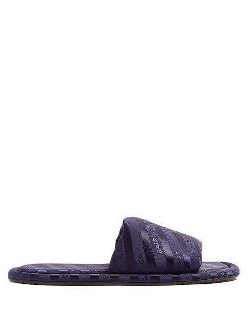 Matchesfashion.com Balenciaga - Hotel Line Slides - Womens - Navy