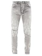 Ksubi - Chitch Eratik Bleached Skinny Jeans - Mens - Grey