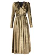 Matchesfashion.com Julie De Libran - Goldie Metallic Midi Dress - Womens - Gold