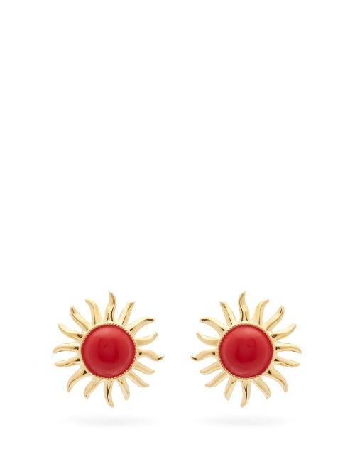Matchesfashion.com Aurlie Bidermann - Hlios Sun Clip Earrings - Womens - Red Gold