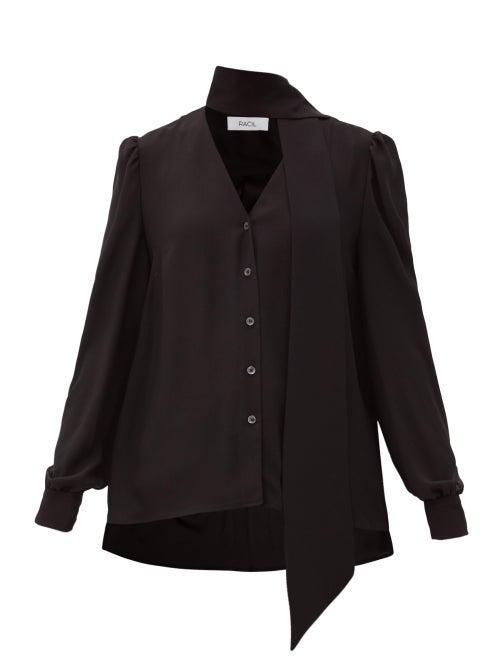 Matchesfashion.com Racil - Solange Neck-tie Blouse - Womens - Black