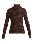 Matchesfashion.com See By Chlo - Ruffle Trim High Neck Top - Womens - Brown Multi