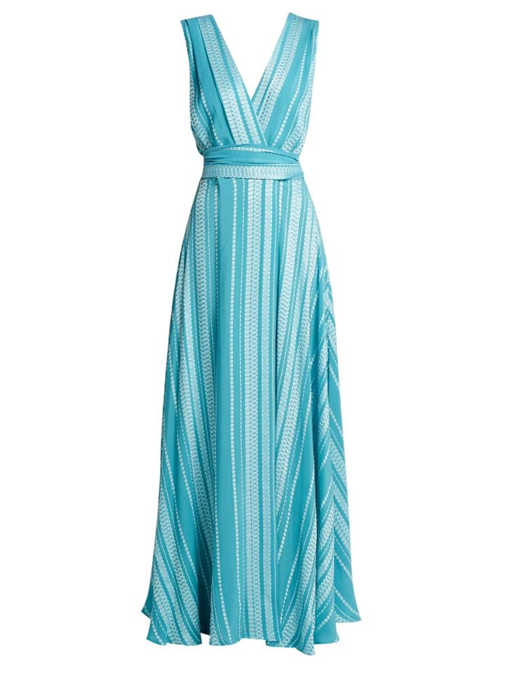 Zeus + Dione Isidora Embroidered Silk-blend Maxi Dress