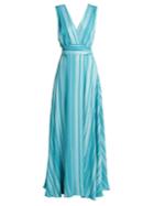 Zeus + Dione Isidora Embroidered Silk-blend Maxi Dress