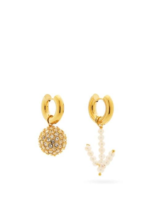 Matchesfashion.com Timeless Pearly - Mismatched Pearl & 24kt Gold-plated Hoop Earrings - Womens - Pearl