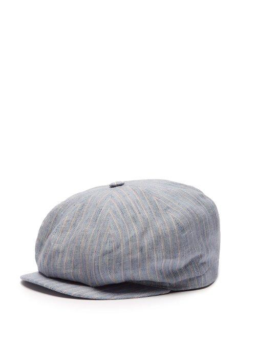 Matchesfashion.com Lock & Co. Hatters - Amalfi Striped Slubbed Linen Flat Cap - Mens - Blue