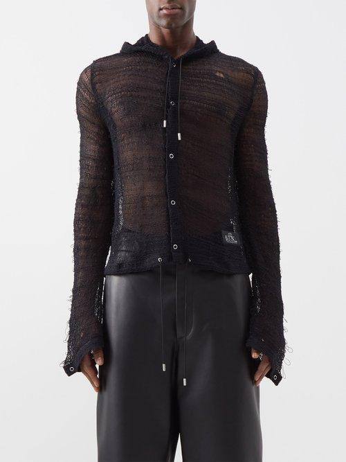 1017 Alyx 9sm - Open-knit Mesh Hoodie - Mens - Black