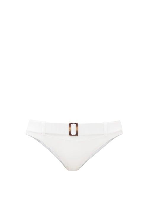 Matchesfashion.com Melissa Odabash - Tortola Low-rise Belted Ribbed Bikini Briefs - Womens - White