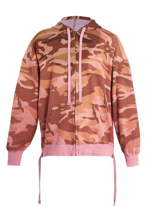 Matchesfashion.com Faith Connexion - Camouflage Print Hooded Cotton Sweatshirt - Mens - Pink