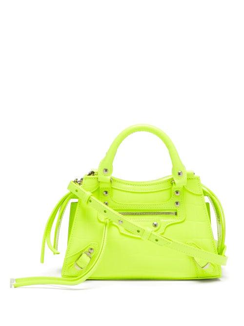 Balenciaga - Neo Classic City Mini Crocodile-effect Leather Bag - Womens - Yellow