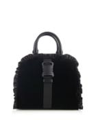 Christopher Kane Frill Velvet And Leather Tote