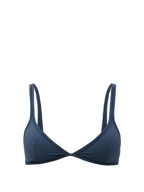 Matchesfashion.com Haight - Flora Triangle Bikini Top - Womens - Blue