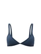 Matchesfashion.com Haight - Flora Triangle Bikini Top - Womens - Blue