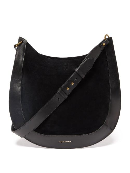 Isabel Marant - Moskan Suede And Leather Shoulder Bag - Womens - Black