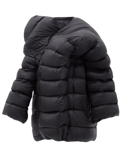 Matchesfashion.com Moncler + Rick Owens - Hikoville Asymmetric Quilted Down Coat - Womens - Black