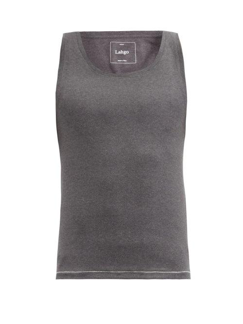 Matchesfashion.com Lahgo - Restore Cotton-blend Tank Top - Mens - Dark Grey
