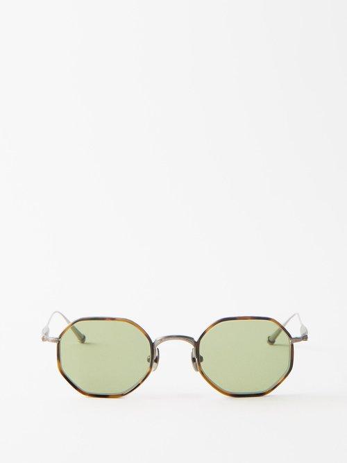 Matsuda - Hexagonal Titanium Sunglasses - Mens - Light Tortoiseshell