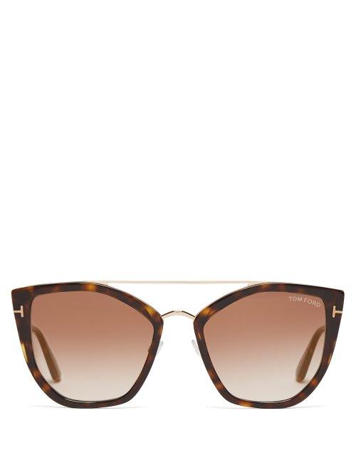 Matchesfashion.com Tom Ford Eyewear - Aviator Tortoiseshell Acetate Sunglasses - Womens - Tortoiseshell