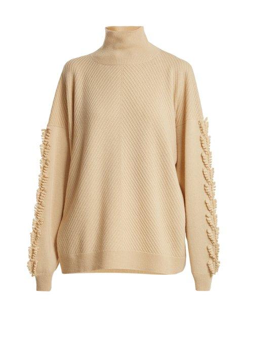 Matchesfashion.com Barrie - Troisieme Dimension Roll Neck Cashmere Sweater - Womens - Beige