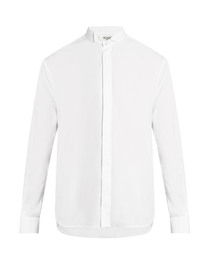Saint Laurent Wing-collar Cotton-poplin Shirt