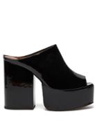 Matchesfashion.com Osman - Brigitte Patent-leather Platform Mules - Womens - Black