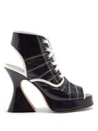 Sies Marjan Erin Peep-toe Crinkled-leather Ankle Boots