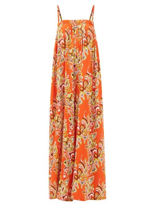 Emilio Pucci - Africana-print Wide-leg Jumpsuit - Womens - Orange Print