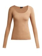 Matchesfashion.com Joseph - Scoop Neck Silk Blend Sweater - Womens - Camel