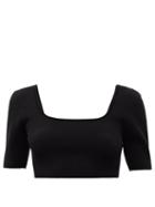 Matchesfashion.com Jacquemus - Arancia Ribbed-knit Cropped Top - Womens - Black