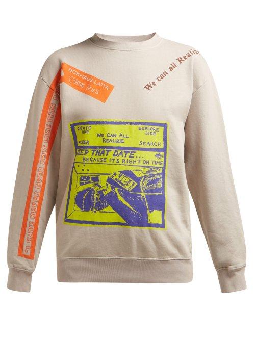 Matchesfashion.com Eckhaus Latta - X Come Tees Cotton Sweatshirt - Womens - Grey Multi