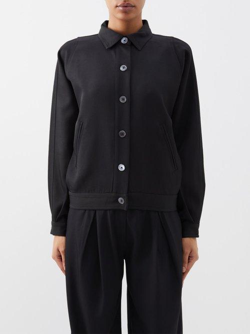 Co - Curved Armhole Twill Jacket - Womens - Black
