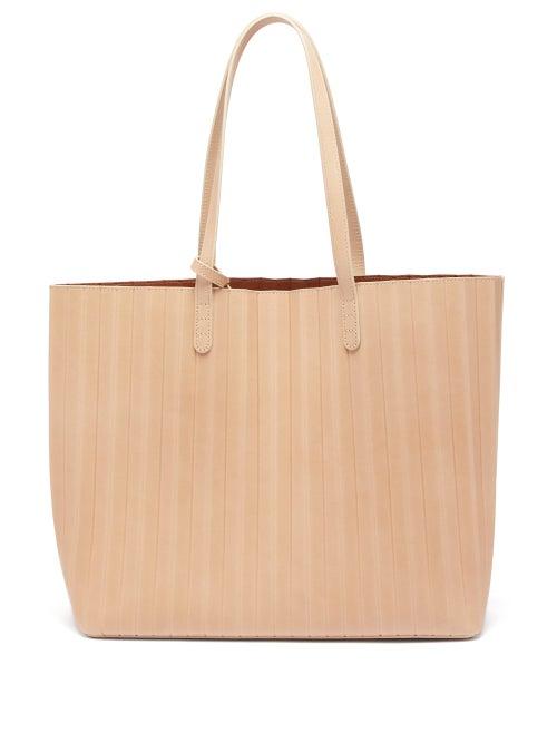 Matchesfashion.com Mansur Gavriel - Pleated-leather Tote Bag - Womens - Beige