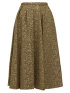 Matchesfashion.com Rochas - Cloqu Brocade Midi Skirt - Womens - Green Multi