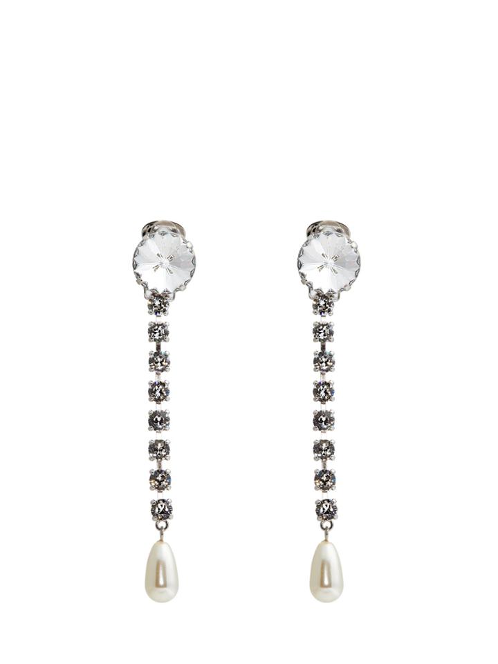 Miu Miu Faux-pearl And Crystal-embellished Drop Earrings